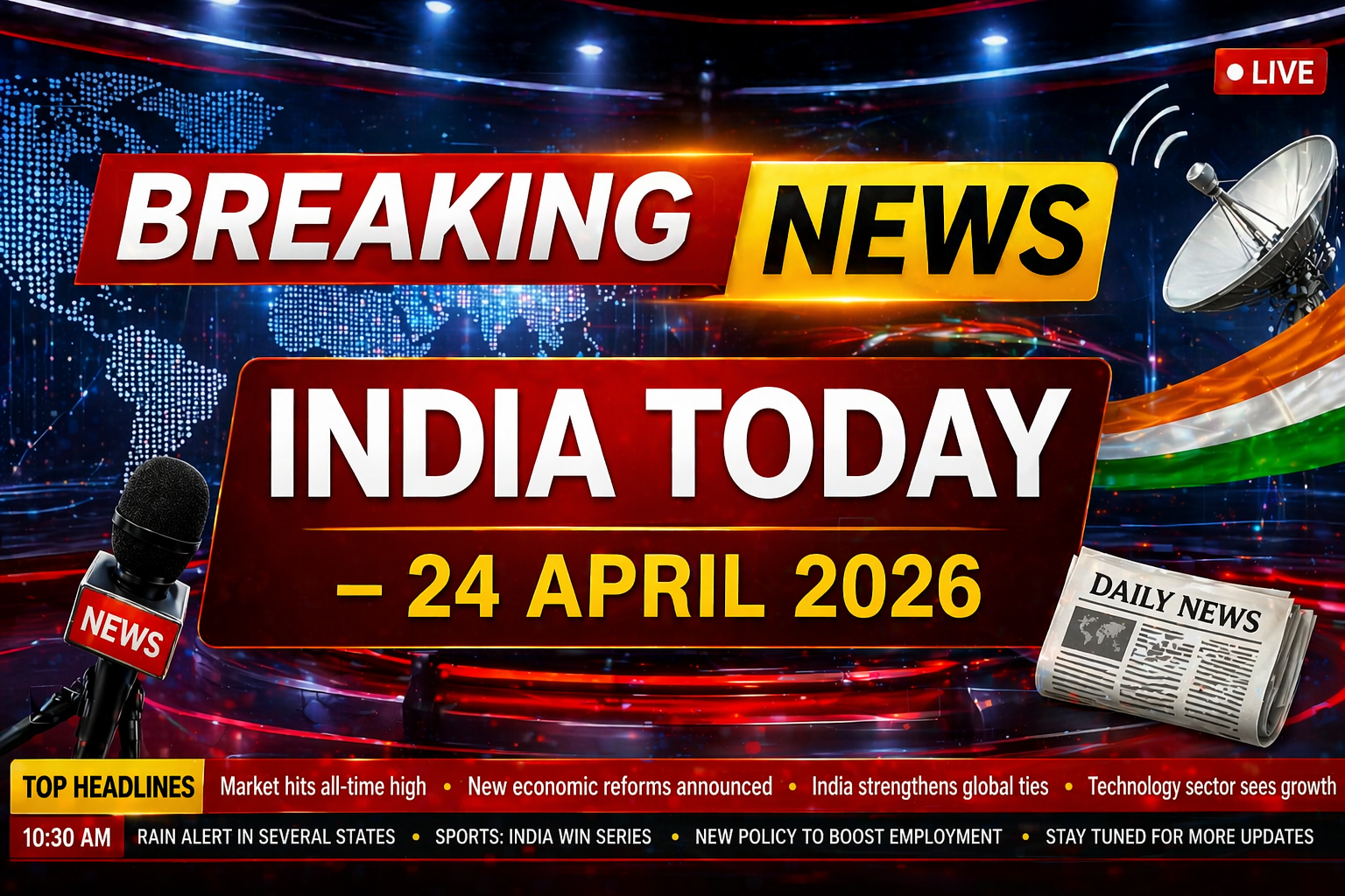  Breaking News India Today 24 April 2026 
